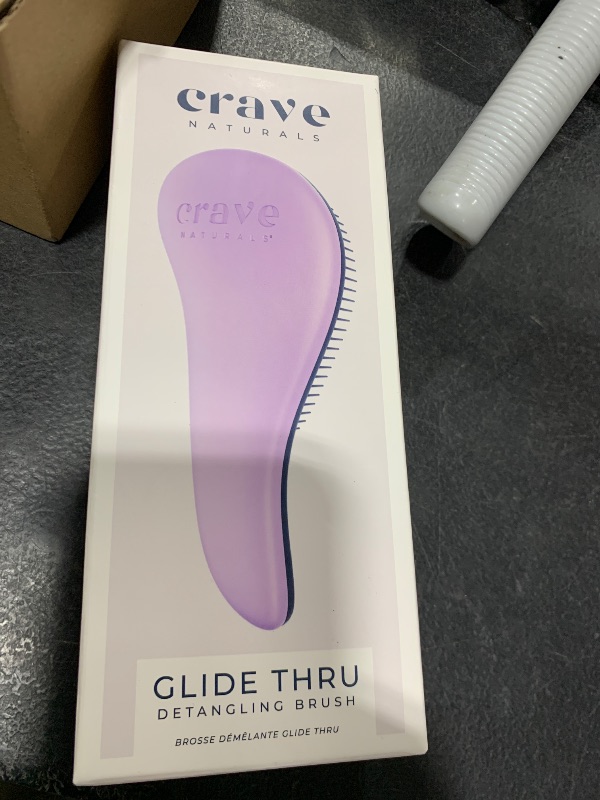 Photo 1 of Crave Naturals Glide Thru Hair Brush - Detangler Brush for Curly, Straight, Wet or Dry Hair - Gentle Detangling Brushes for Adults, Kids, Toddlers - Hair Accessories for Women, 7.5x3" - PurpleLPNPMEC0921776
