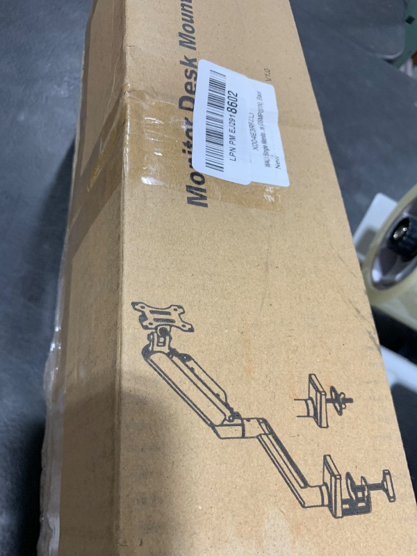 Photo 1 of WALI Single Monitor Mount, Gas Spring Monitors Arm for 17-34 inch Screens, Adjustable Computer Monitors Stand up to 26.4lbs, with Clamp and Grommet Base, Mounting Holes 75 and 100mm (GSMP001N), Black
