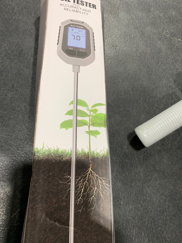 Photo 1 of 4-in-1 Soil Moisture Meter Digital Plant Temperature/Soil Moisture/PH Meter/Sunlight Intensity Backlight LCD Display Soil Test Meter for Gardening, Farming and Outdoor Plants