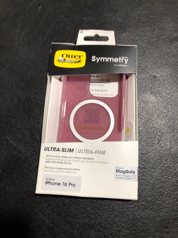 Photo 1 of OtterBox iPhone 16 Pro Symmetry Series Clear Case - Foxberry Pink