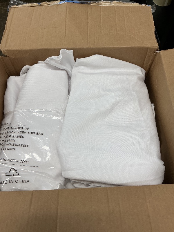 Photo 1 of Fitable 6 Pack White Tablecloths for  Tables Stain Resistant and Washable Table Clothes, Polyester Fabric Table Covers for Wedding, Party, Banquet, Formal Events