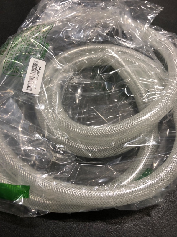 Photo 1 of 3/4" ID x 1" OD - 10 Ft High Pressure Braided Clear PVC Vinyl Tubing Flexible Vinyl Tube, Heavy Duty Reinforced Vinyl Hose Tubing, BPA Free and Non Toxic