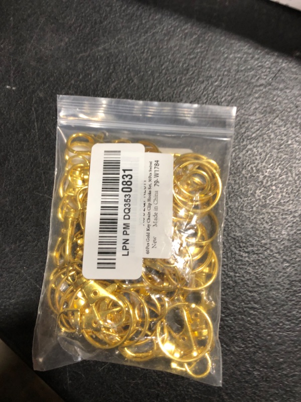 Photo 1 of SANNIX 60pcs Gold Swivel Snap Hooks with Key Rings,Keychain Clip Hooks, Key Chain Rings, Lobster Claw Clasps for Lanyard Clip Jewelry Making Crafts