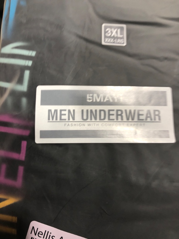 Photo 1 of 5Mayi Mens Underwear Boxer Briefs Cotton Black Men's Boxer Briefs Underwear Men Pack of 5 Open Fly Pouch XXXL