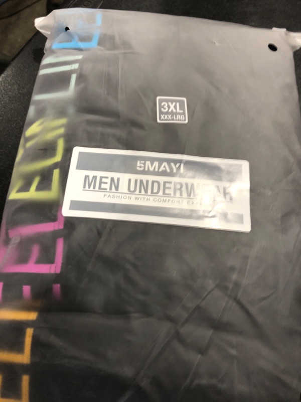 Photo 1 of 5Mayi Mens Underwear Boxer Briefs Cotton Black Men's Boxer Briefs Underwear Men Pack of 5 Open Fly Pouch XXXL