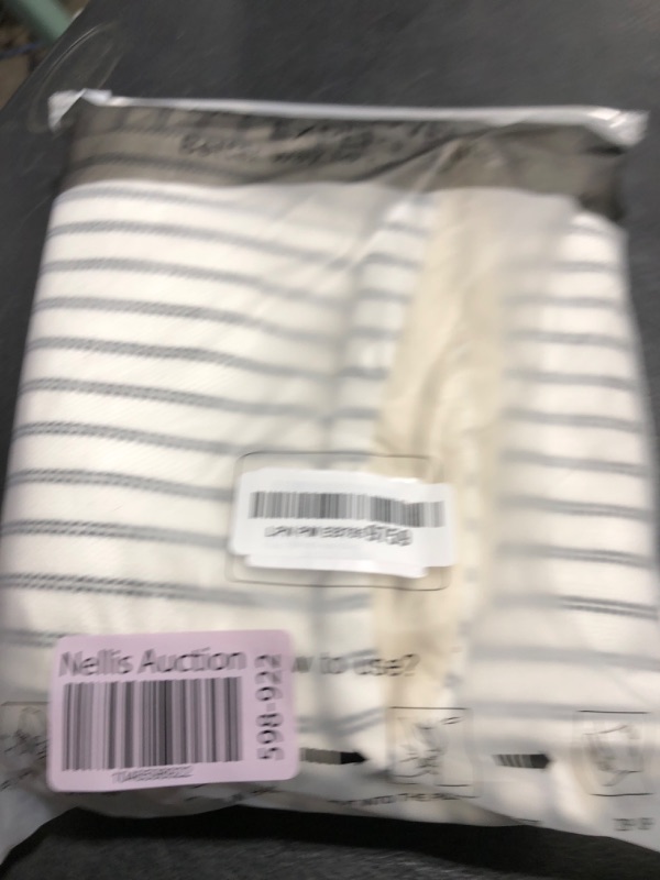 Photo 1 of Farmhouse Pillow Covers 24x24, Modern Accent Square Throw Pillow Covers Set of 2, Gray and Beige Striped Patchwork Linen Decorative Pillows Cushion Covers for Couch Chair Bedroom Fall Decorations