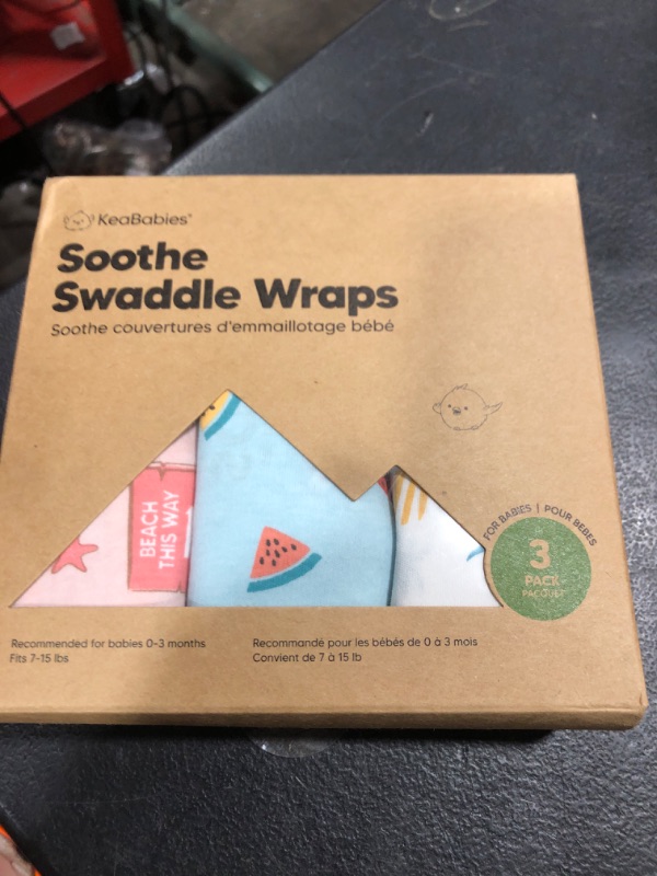 Photo 1 of KeaBabies 3-Pack Organic Baby Swaddle Sleep Sacks - Swaddles for Newborns, Infant 0-3 Months, Baby Girls, Boys, Soft & Snug Newborn Sleep Sack, Nursery Swaddling Blankets (Beach Day)
