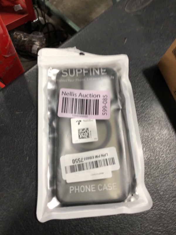 Photo 1 of SUPFINE Magnetic for iPhone 15 Pro Max Case (Compatible with MagSafe) (Military Grade Drop Protection) Slim Translucent Matte Shockproof with Anti-Fingerprint Phone Case, Black