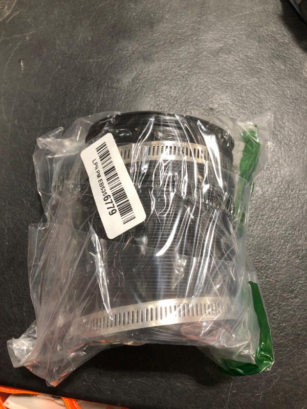 Photo 1 of Harapu 4 Inch 5 Feet Black Air Ducting, Flexible 1.5m Length Aluminum Dryer Vent Hose for HVAC Ventilation with 2 Silver Clamps