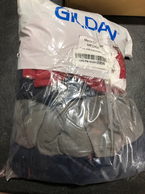 Photo 1 of Gildan Men's Crew T-Shirts, Multipack, Style G1100, Navy/Charcoal/Cardinal Red (5-Pack), Medium