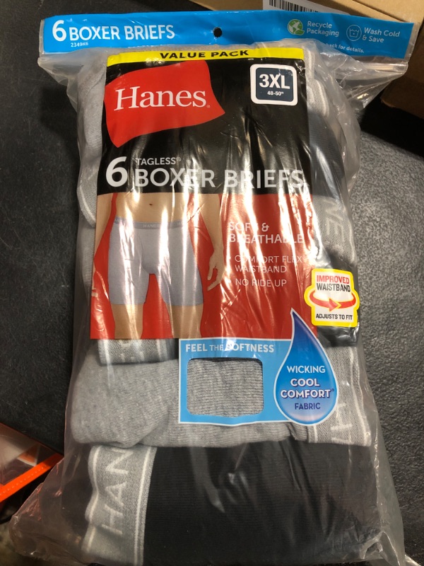 Photo 1 of Hanes Men Hanes Boxer Briefs, Cool Dri Moisture-Wicking Underwear, Cotton No-Ride-up for Men, Multi-Packs Available