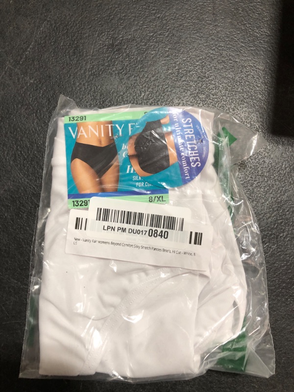 Photo 1 of Vanity Fair womens Beyond Comfort Silky Stretch Panties Briefs, Hi Cut - White, 8 US