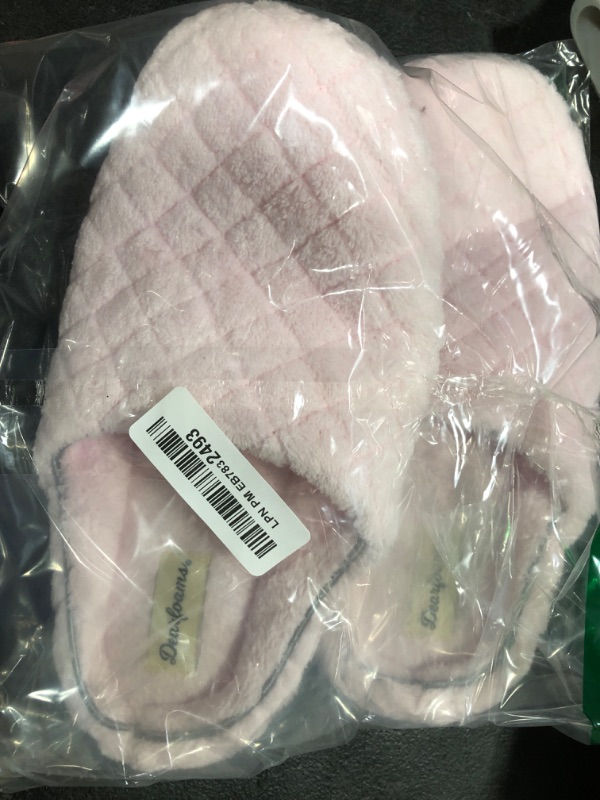 Photo 1 of Dearfoams Women's Leslie Washable Memory Foam Clog with Wide Widths Slipper, Fresh Pink Terry, 9-10