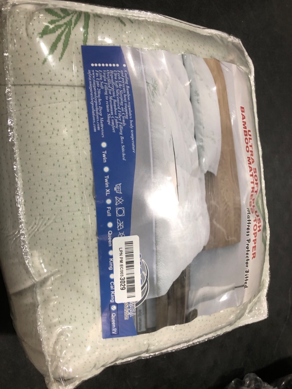 Photo 1 of Ultra Soft Queen RV Size Mattress Topper - Viscose Made from Bamboo Pillow Top Mattress Pad for Back Pain Relief - Naturally Cooling for Hot Sleepers, Green