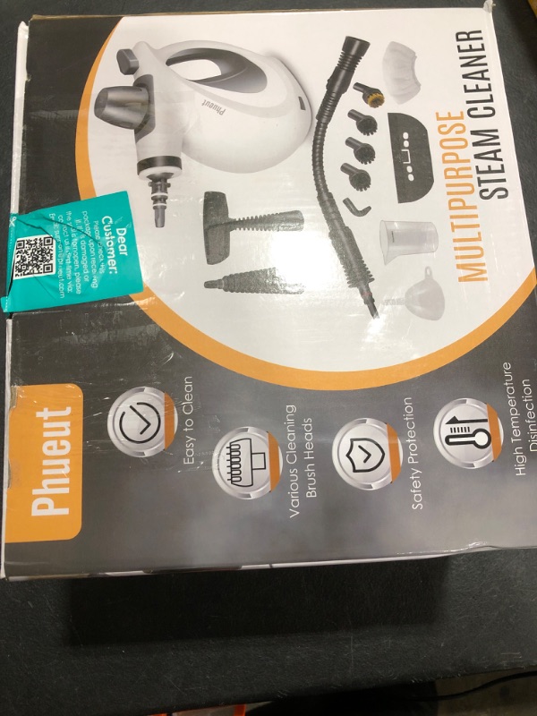 Photo 1 of Phueut Pressurized Handheld Multi-Surface Natural Steam Cleaner with 12 pcs Accessories, Multi-Purpose Steamer for Home Use, Steamer for Cleaning Floor, Upholstery, Grout and Car