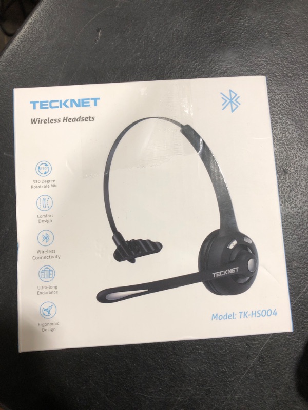 Photo 1 of TECKNET Bluetooth Headset, Wireless On Ear Headphones with Noise Cancelling Microphone for Trucker, Hand Free Wireless Headset with Mute Mic for Phone