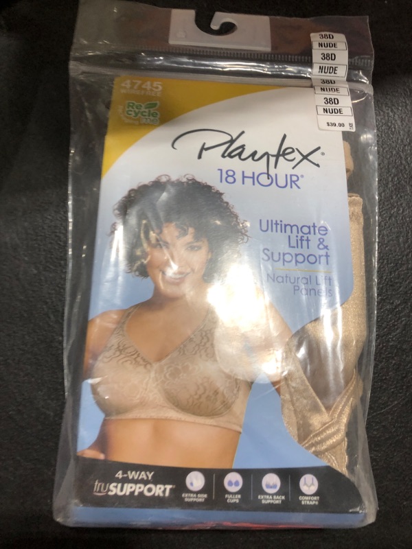 Photo 1 of Playtex Women's 18 Hour Ultimate Lift & Support Wireless Bra US4745, Nude, 38D