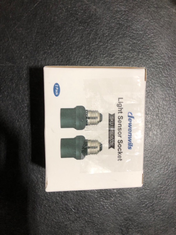 Photo 1 of DEWENWILS Light Sensor Socket, E26 E27 Dusk to Dawn Sensor Socket, Light Bulb Socket for Light Fixtures, Compatible with Incandescent/CFL/LED/Halogen Bulbs, Black, 2 Pack