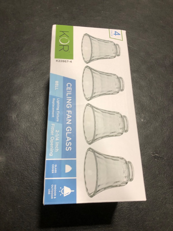 Photo 1 of Ceiling Fan Light Covers, Glass Replacement Shades for Ceiling Fans, and Light Fixtures, Bell Shape Clear Glass with Decorative Hammered Finish. Hight 4.75” – Width 4.9” – Opening Fitter Size 2.25”.
