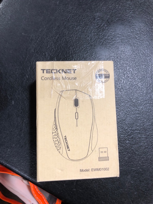 Photo 1 of TECKNET Wireless Mouse, 2.4G & USB C to A Adapter Computer Mouse with 6-Level Adjustable 4800 DPI, 30 Months Battery, Ergonomic Grips, 6 Buttons Portable for PC, Chromebook, Mac - White