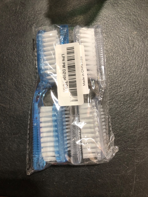 Photo 1 of Handle Grip Fingernail Brush Two Sided Nail Brush Foot Scrub Brush Soft Stiff Bristles Hand Cleaning Brushes Nails Toes Scrubber for Men Women Kids,4 PCS