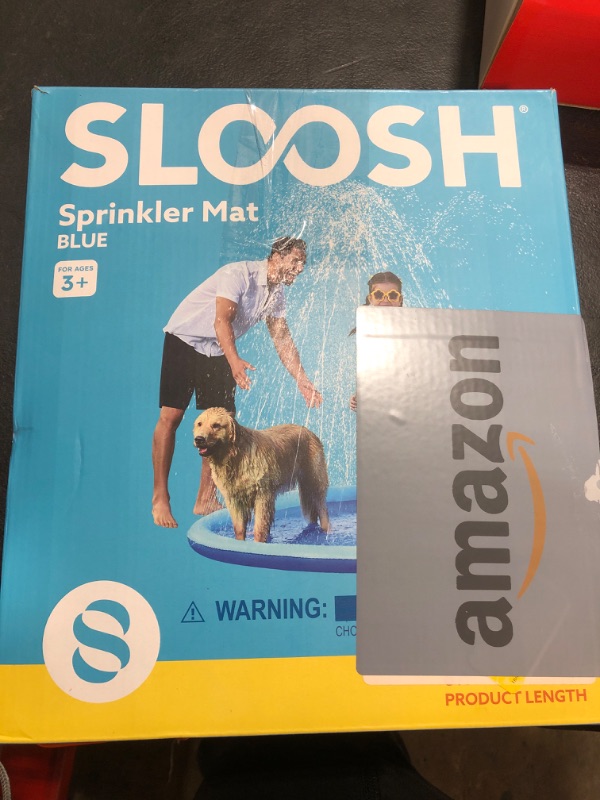 Photo 1 of SLOOSH Non-Slip Splash Pad Sprinkler - Outdoor Water Toys Play Mat for Toddlers Kids Dogs, Outside Thickened Sprinkler Pool Party Durable Backyard Fountain for Girls Boys Pets (72in, Blue)