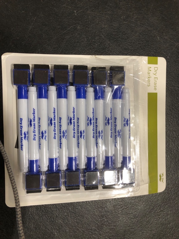 Photo 1 of Mr. Pen Magnetic Dry Erase Markers, 12 Pack, Fine Tip, Blue with Eraser Cap