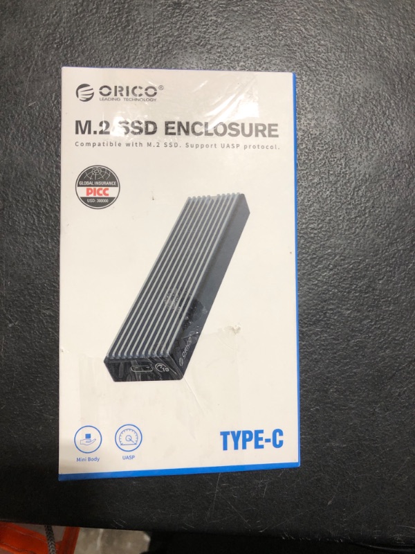 Photo 1 of ORICO M.2 NVMe SSD Enclosure, USB 3.1 Gen 2 (10 Gbps) to NVMe PCI-E M.2 SSD Case Support UASP for NVMe SSD Size 2230/2242/2260/2280(up to 2TB)
