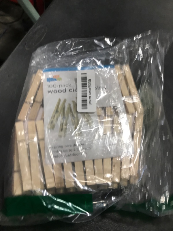 Photo 1 of Honey-Can-Do Wooden Clothespins – Heavy-Duty Laundry Clips & Clothes Wood Clips for Crafts, Natural Wood with Strong Grip Clothes Pins, Ideal for Drying & Home Organization, 100 per Pack