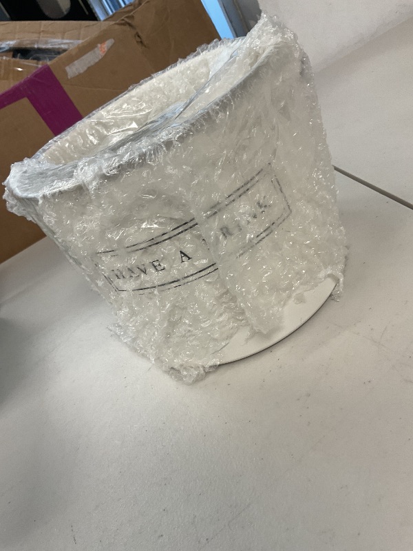Photo 1 of Twine Have A Drink White Enameled Metal Ice Bucket & Scoop for Parties - Wine Bottle And Beer Bottle Bucket in 1 Gallon