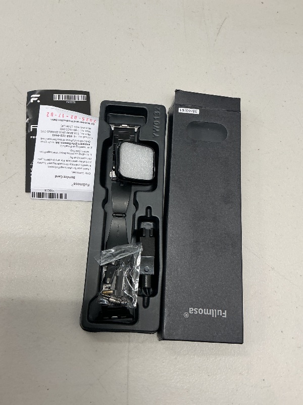 Photo 1 of Fullmosa Compatible Apple Watch Bands 41mm 40mm 38mm 46mm 49mm 45mm 44mm 42mm, Metal iWatch Band with Case for Apple Watch Series 9 8 7 6 5 4 3 2 1 SE 10 Ultra, 38mm 40mm 41mm Black