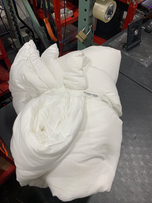Photo 1 of Litanika White Comforter King Size, 3 Pieces Lightweight Solid Bedding Comforter Set, All Season Fluffy Bed Set (104x90In Comforter & 2 Pillowcases)