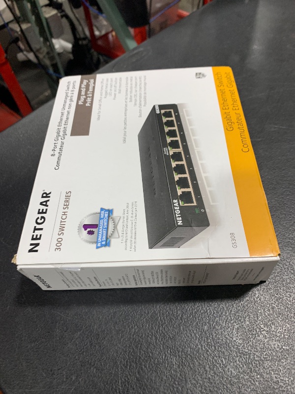 Photo 1 of NETGEAR 8-Port Gigabit Ethernet Unmanaged Essentials Switch (GS308) - Home Network Hub, Office Ethernet Splitter, Plug-and-Play, Silent Operation, Desktop or Wall Mount