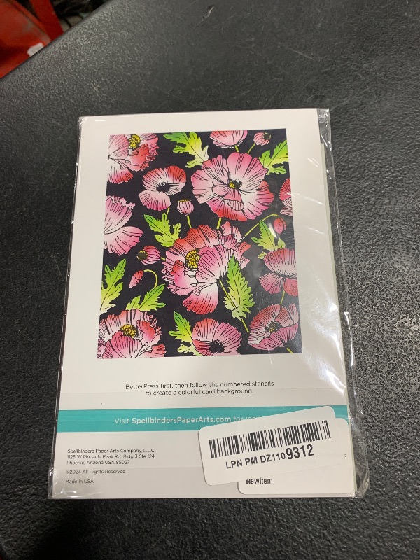 Photo 1 of Spellbinders Poppy Background BetterPress and Stencil Bundle Press Plate