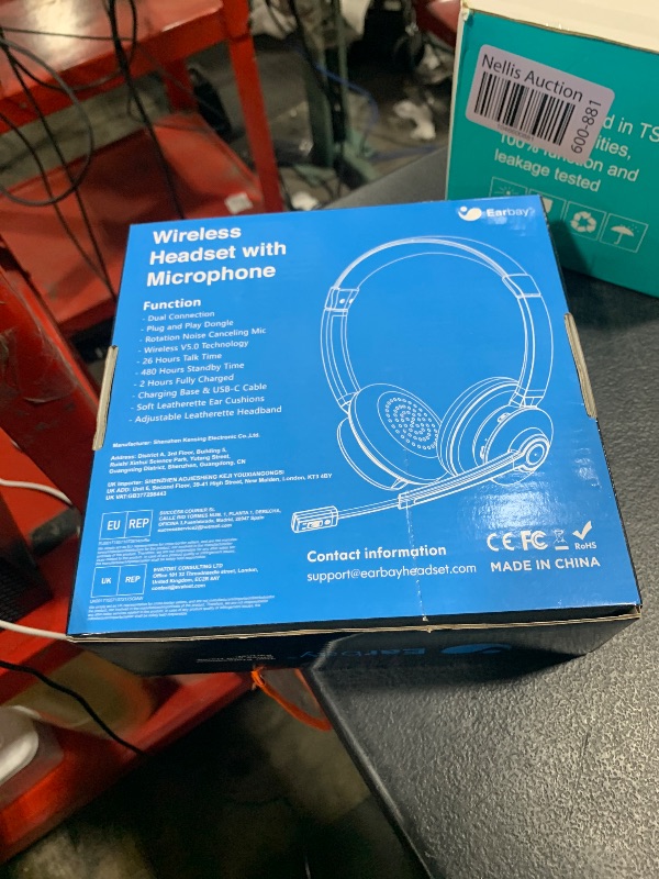 Photo 1 of Wireless Headset, Bluetooth Headset with Microphone Noise Canceling & USB Dongle, Wireless Headphones with Mic Mute & Charging Dock for PC Computer Cell Phone Remote Work Office Zoom Meetings Call