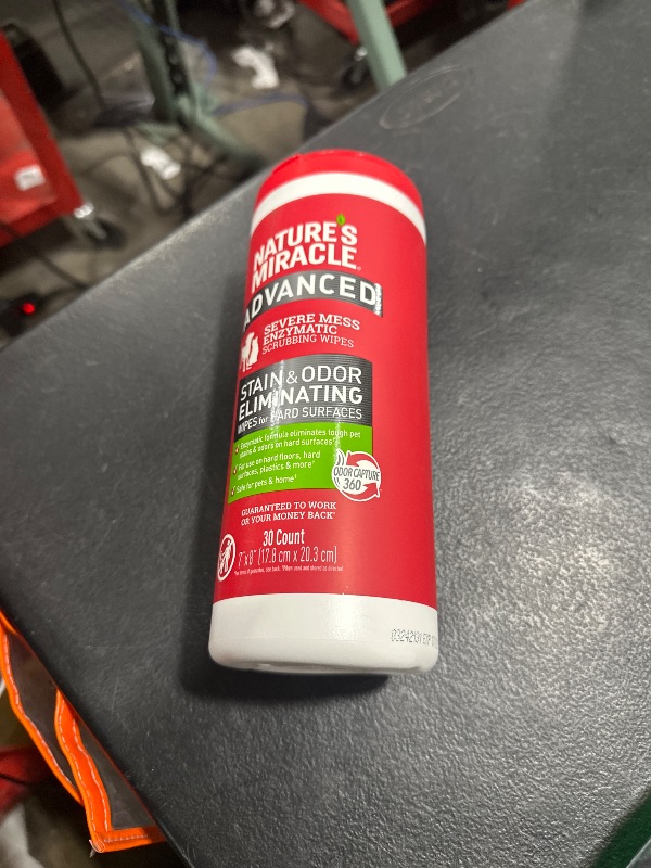 Photo 1 of Nature's Miracle Nature’s Miracle Advanced Stain And Odor Eliminating Wipes for Hard Surfaces 30 Count, Enzymatic Formula Eliminates Tough Pet Messes