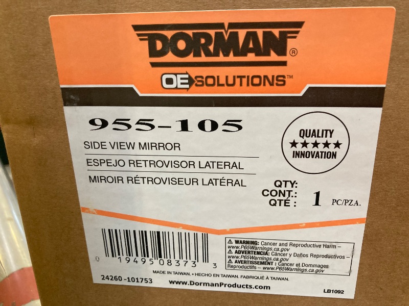 Photo 1 of Dorman 955-105 Passenger Side Manual Replacement Side View Mirror Compatible with Select Chevrolet/GMC Models
