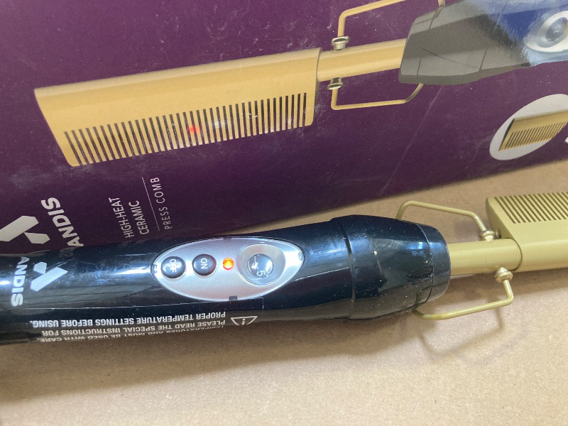 Photo 1 of Andis 38335 Professional Heat Ceramic Press Comb for Hair, Straightener - 450F High Heat with Dual Voltage - 20 Adjustable Heat-Settings, 30 Min Auto Shut-Off, Gold
