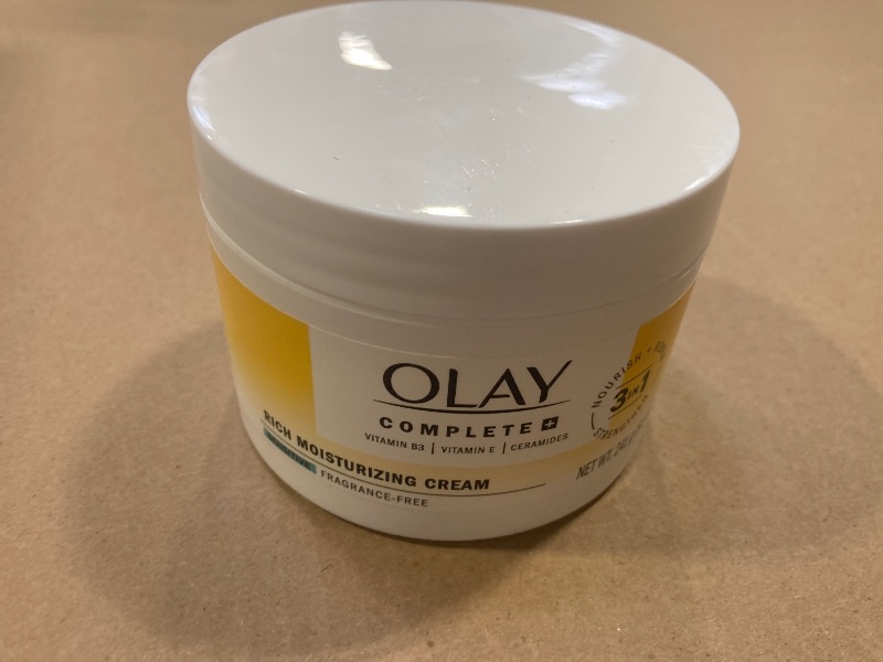 Photo 1 of Olay Complete+ Rich Moisturizing Cream Fragrance-Free, 8.5 OZ, 3-in-1 Hydrating Face Cream for Dry Skin with Vitamin B3, Vitamin E, and Ceramides
