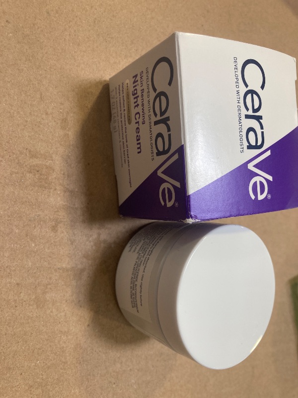 Photo 1 of CeraVe Skin Renewing Night Cream, Niacinamide, Peptide Complex, and Hyaluronic Acid Moisturizer for Face, 1.7 Ounce, 