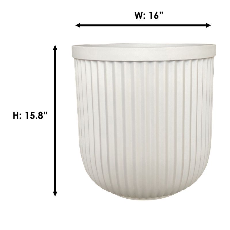 Photo 1 of Better Homes & Gardens 16"W X 16"L X 15.8"H Ellan White Resin Plant Pot Planter
