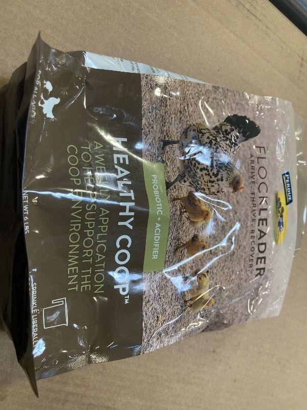 Photo 1 of FLOCKLEADER Healthy Coop, Litter Additive for Chicken Coop with Probiotic & Acidifier, Reduces Odor, Wetness & Bacteria, 6lbs	