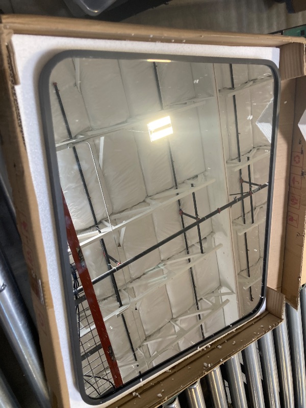 Photo 1 of 20x24 Black Rectangle Bathroom Mirrors for Over Sink, Bathroom Vanity Mirror for Wall, Black Metal Frame Rectangular Mirror for Restroom Powder Room Toilet, Shatterproof, Tempered Glass
