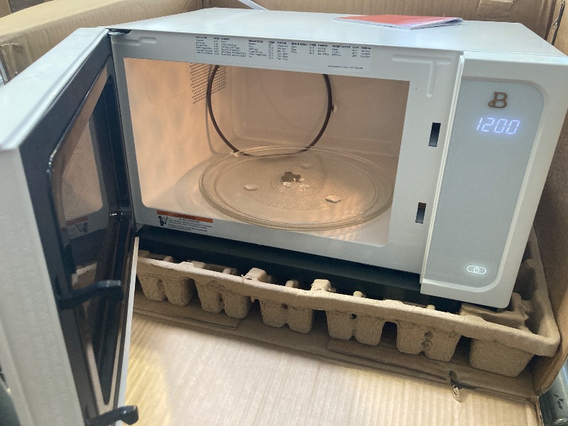 Photo 1 of Beautiful 1.1 Cu ft 1000 Watt, Sensor Microwave Oven, White Icing by Drew Barrymore