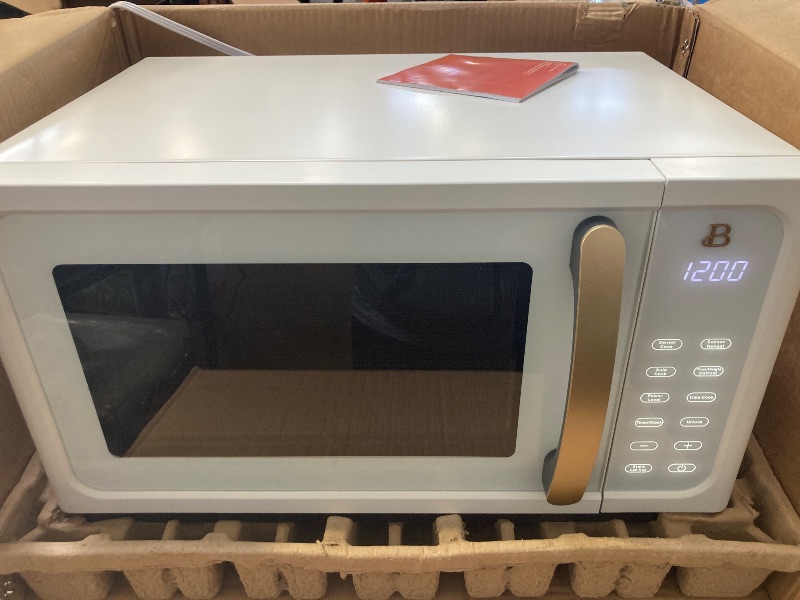 Photo 1 of Beautiful 1.1 Cu ft 1000 Watt, Sensor Microwave Oven, White Icing by Drew Barrymore