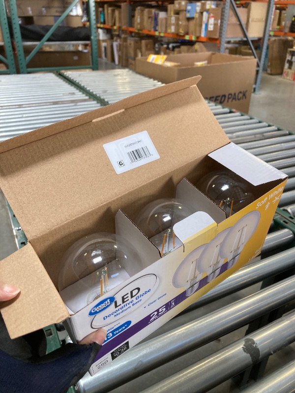 Photo 1 of Great Value G25 LED Light Bulb 3-Watt (25W Equivalent) Soft White Dimmable E26 Base 3-Pack (Title 20)
