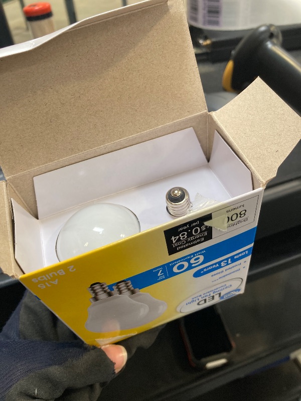 Photo 1 of Great Value LED Ceiling Fan Bulb 7-Watt (60W Equivalent) A15 with E12 Base Soft White 2 Pack
