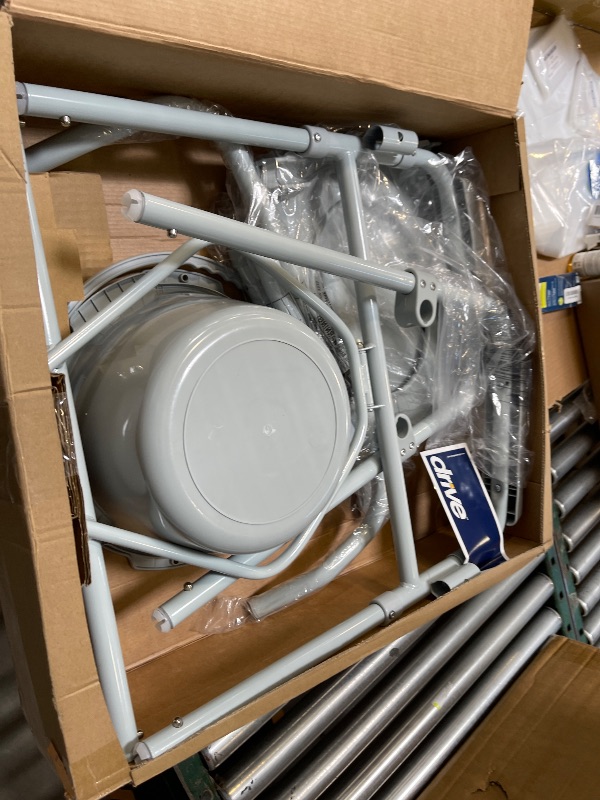 Photo 1 of Drive Medical 11148-1 Folding Steel Bedside Commode Chair, Portable Toilet, Supports Individuals Weighing Up To 350 Lbs, with 7.5 Qt. Bucket and 13.5 Inch Seat, Grey1046602403
X0038YJHNR
