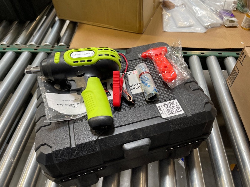 Photo 1 of ROGTZ Upgraded Electric Car Jack Kit 5 Tons Floor Jacks Hydraulic and Tire Air Flator Lift Range: 5.9-20.8 Inch,Car Lifter for Vehicle Road Side Emergency Tire Repair Kit (Car Jack+Wrench, Green)