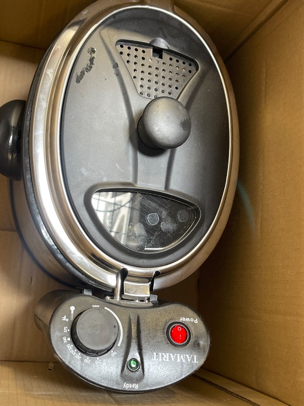 Photo 1 of TAMARIT 3.5L Deep Fryer with Basket for Home Use,1800W Electric Fryer with Temperature Control, View Window & Filter Lid, Oval Shape, Ideal for Fries, Fish and Chicken, Stainless steel and Black